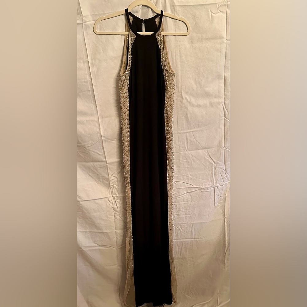 Xscape Black Sleeveless Halter Gown for Prom